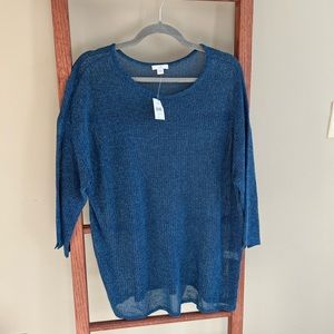 NWT J. Jill Women’s Blue/Teal Knit Sweater size Large